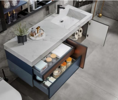 珍珠巖板廠家：2021衛(wèi)生間流行怎樣裝？巖板浴室柜設(shè)計