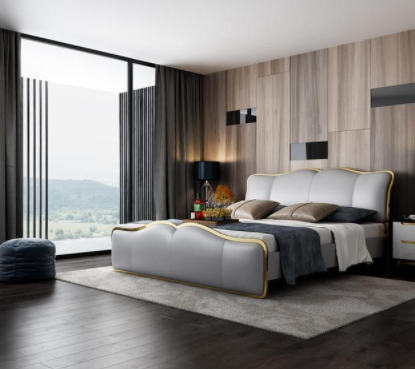 雙虎雙人沙發(fā)床：輕奢真皮雙人床，一下就能俘獲顏值控