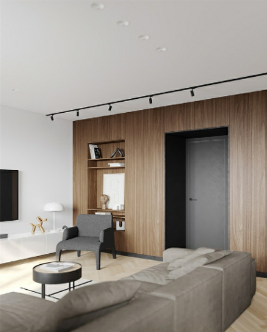 廣州室內(nèi)設(shè)計教程：優(yōu)雅木炭和棕色公寓室內(nèi)設(shè)計！