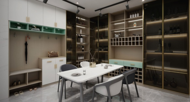 電子轉(zhuǎn)角酒柜，定制酒柜的款式都有哪些？