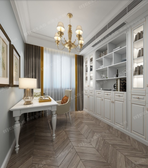 寫字臺書柜組合：輕奢書柜設(shè)計，奢而不喧，顏值還高！