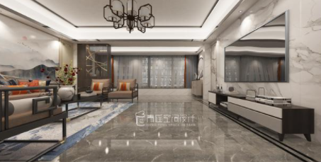 新房裝修設(shè)計(jì)：現(xiàn)代中式風(fēng)的新房裝修完工，入戶就被玄關(guān)背景墻迷住