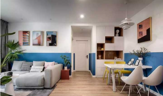 室內中式裝修案例：簡美式三居裝修案例，客廳陽臺的收納柜好看又實用！