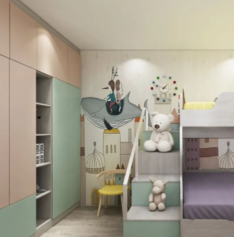 整木定制書柜：帶上下床的兒童房定制技巧，童趣、健康、實用！