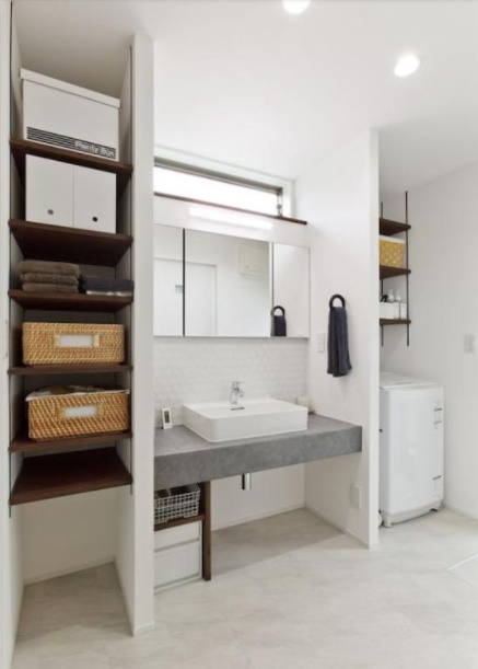 整體浴室柜尺寸：浴室收納這招最高！洗手臺(tái)旁裝立柜，太好用了!