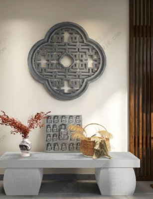 上海室內裝修風格：新中式室內裝修磚雕元素運用設計效果圖